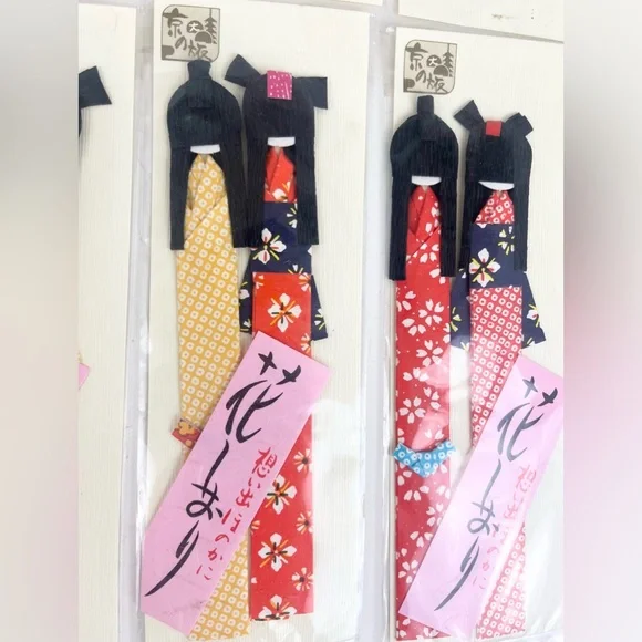 20 Vintage Japanese Style Origami Paper Geisha Doll Bookmarks New - Picture 7 of 10